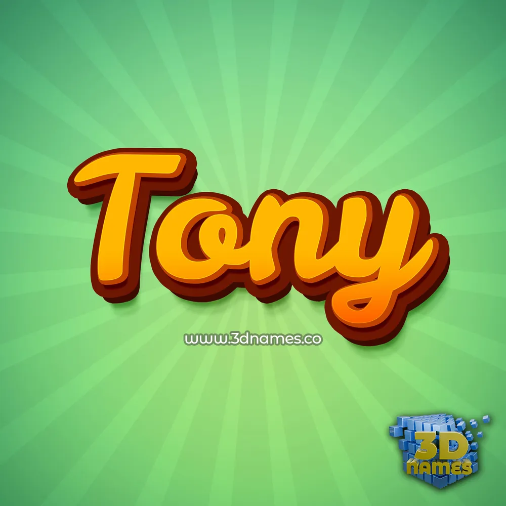 tony in Green Rays style - 3D name wallpaper