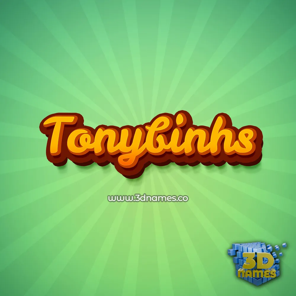 tonybinhs in Green Rays style - 3D name wallpaper