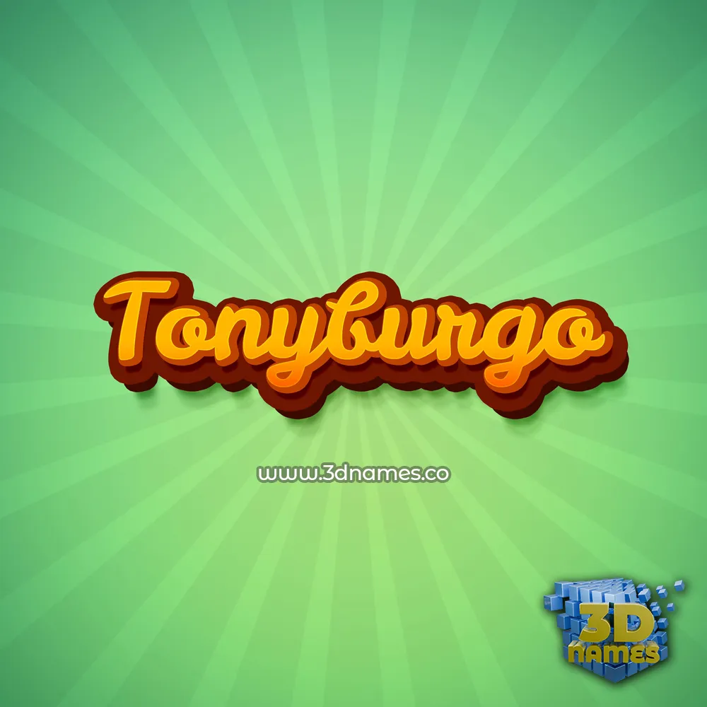 tonyburgo in Green Rays style - 3D name wallpaper