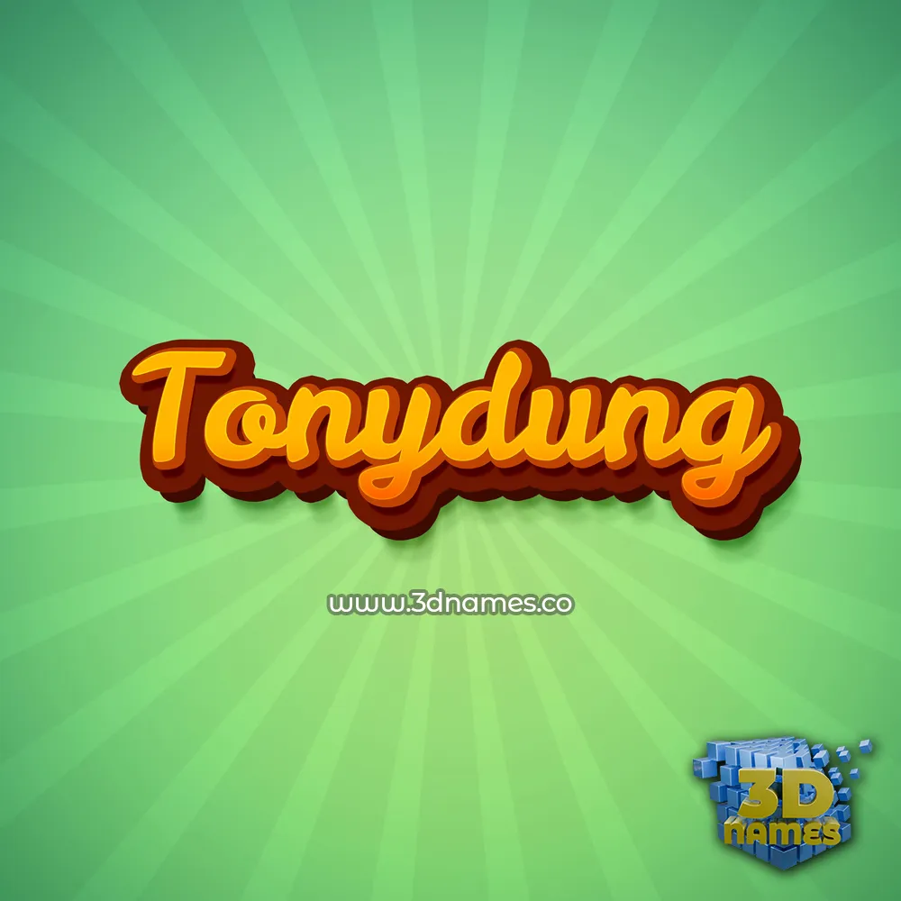 tonydung in Green Rays style - 3D name wallpaper