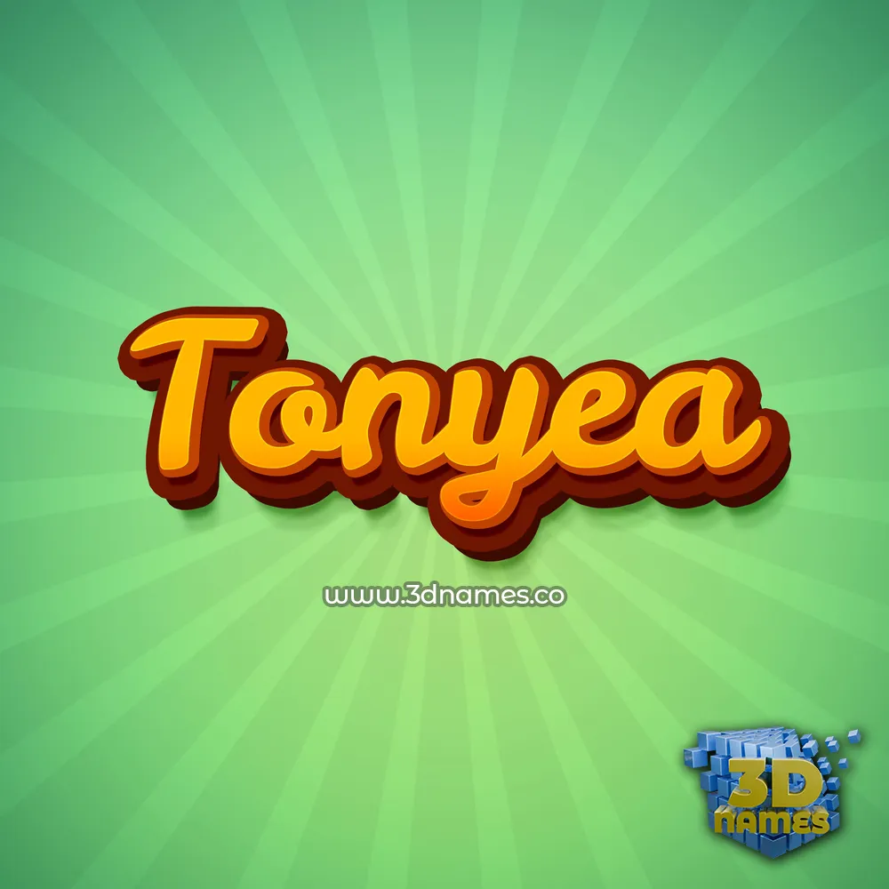 tonyea in Green Rays style - 3D name wallpaper