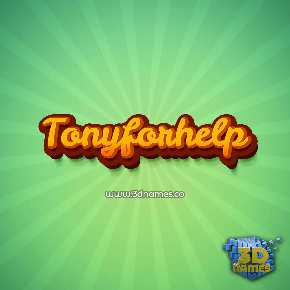 tonyforhelp in Green Rays style - 3D name wallpaper