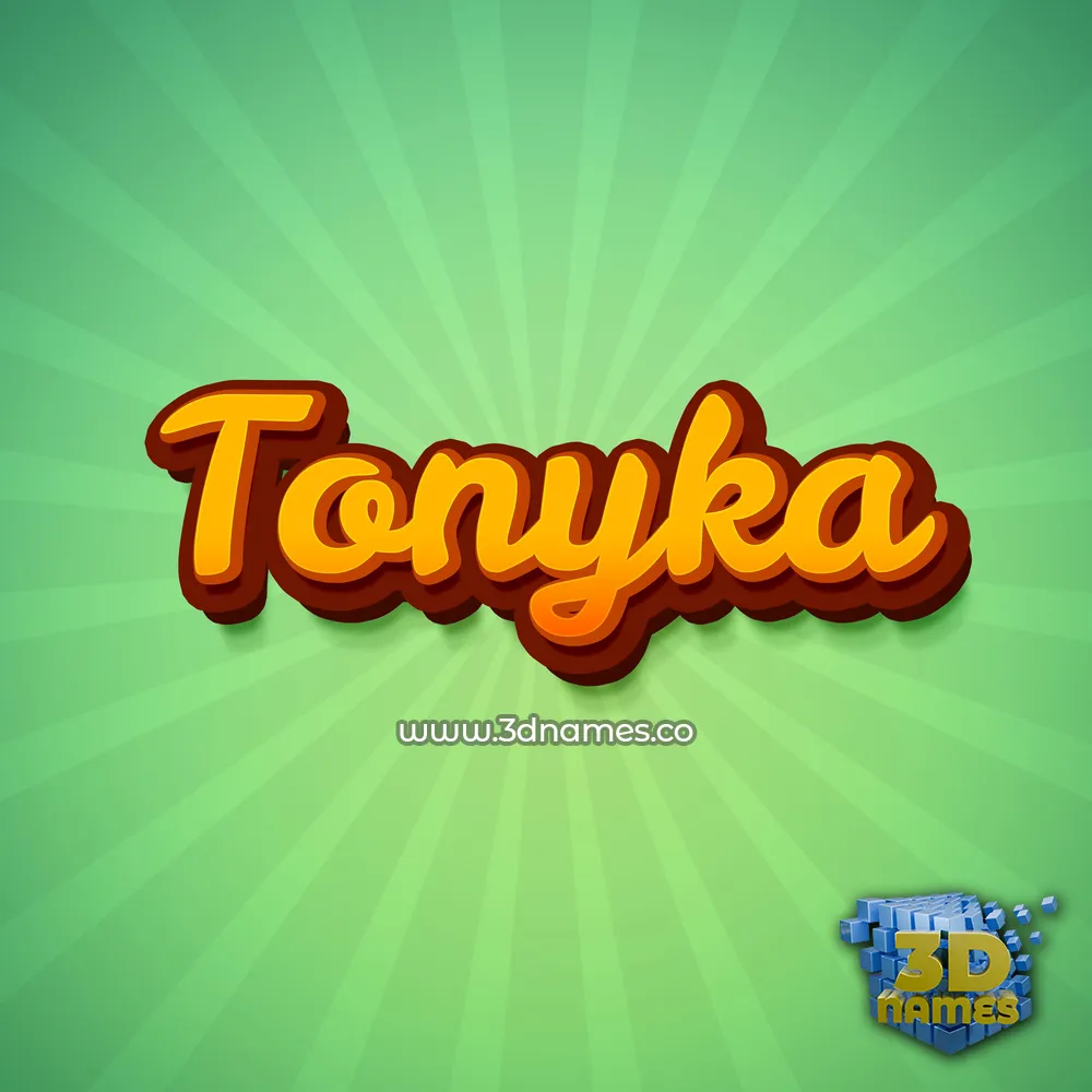 tonyka in Green Rays style - 3D name wallpaper