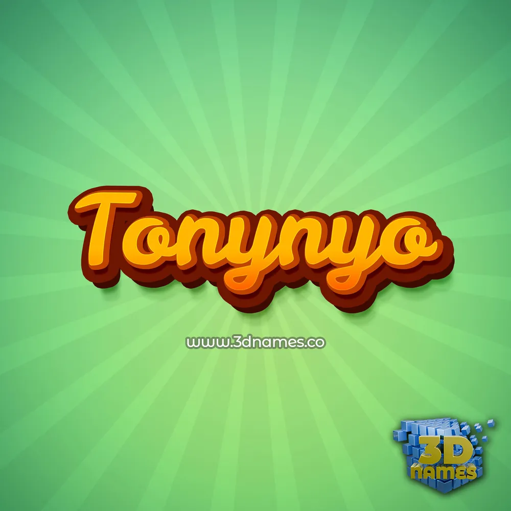 tonynyo in Green Rays style - 3D name wallpaper