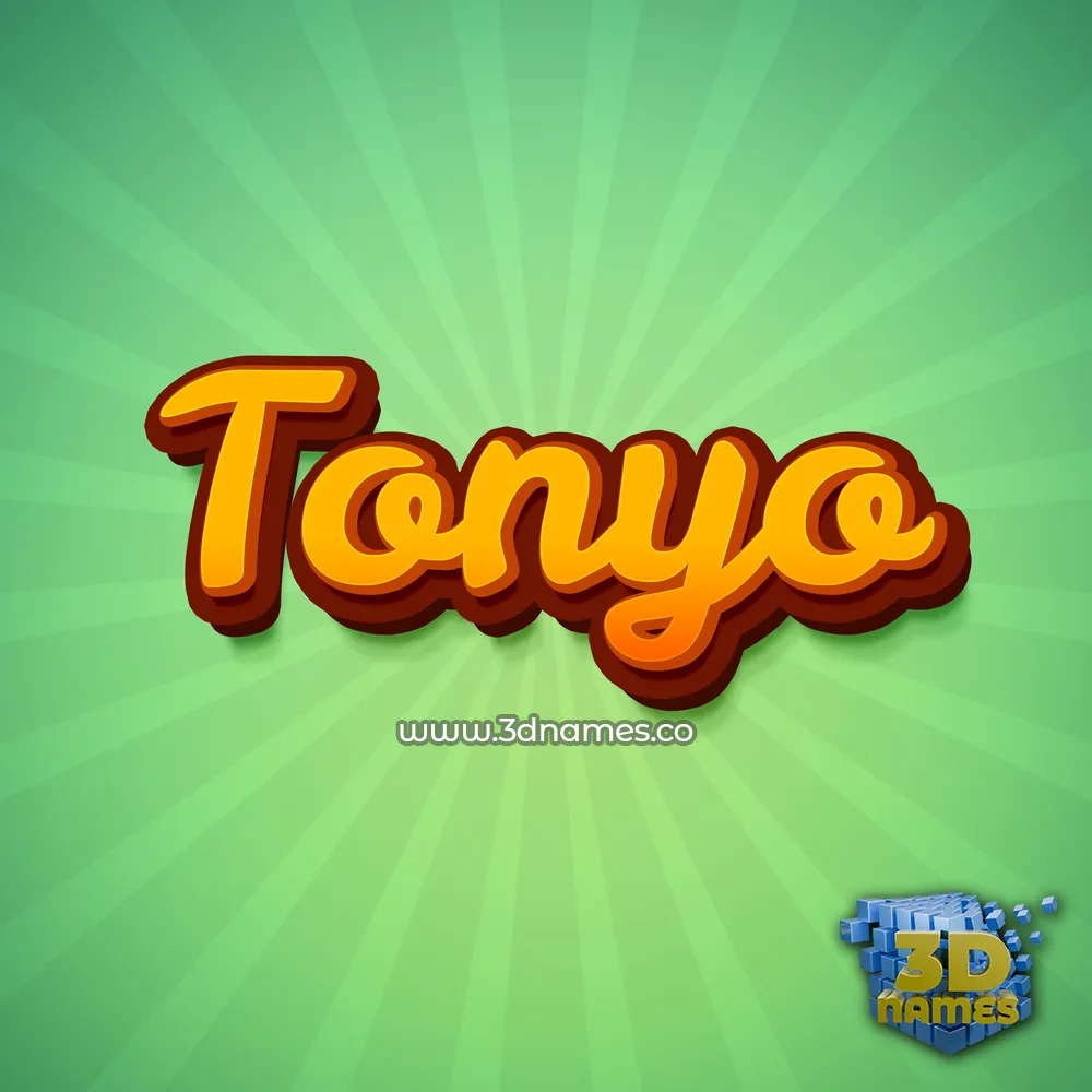 tonyo in Green Rays style - 3D name wallpaper