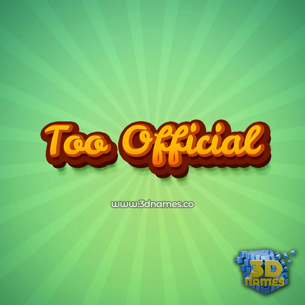 too official in Green Rays style - 3D name wallpaper