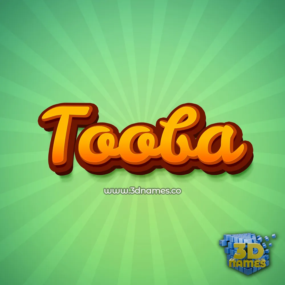 tooba in Green Rays style - 3D name wallpaper