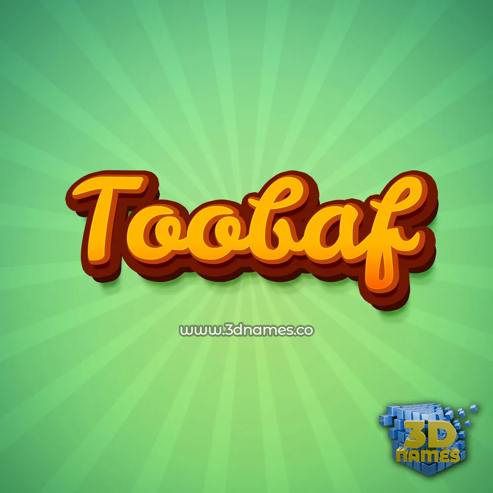 toobaf in Green Rays style - 3D name wallpaper
