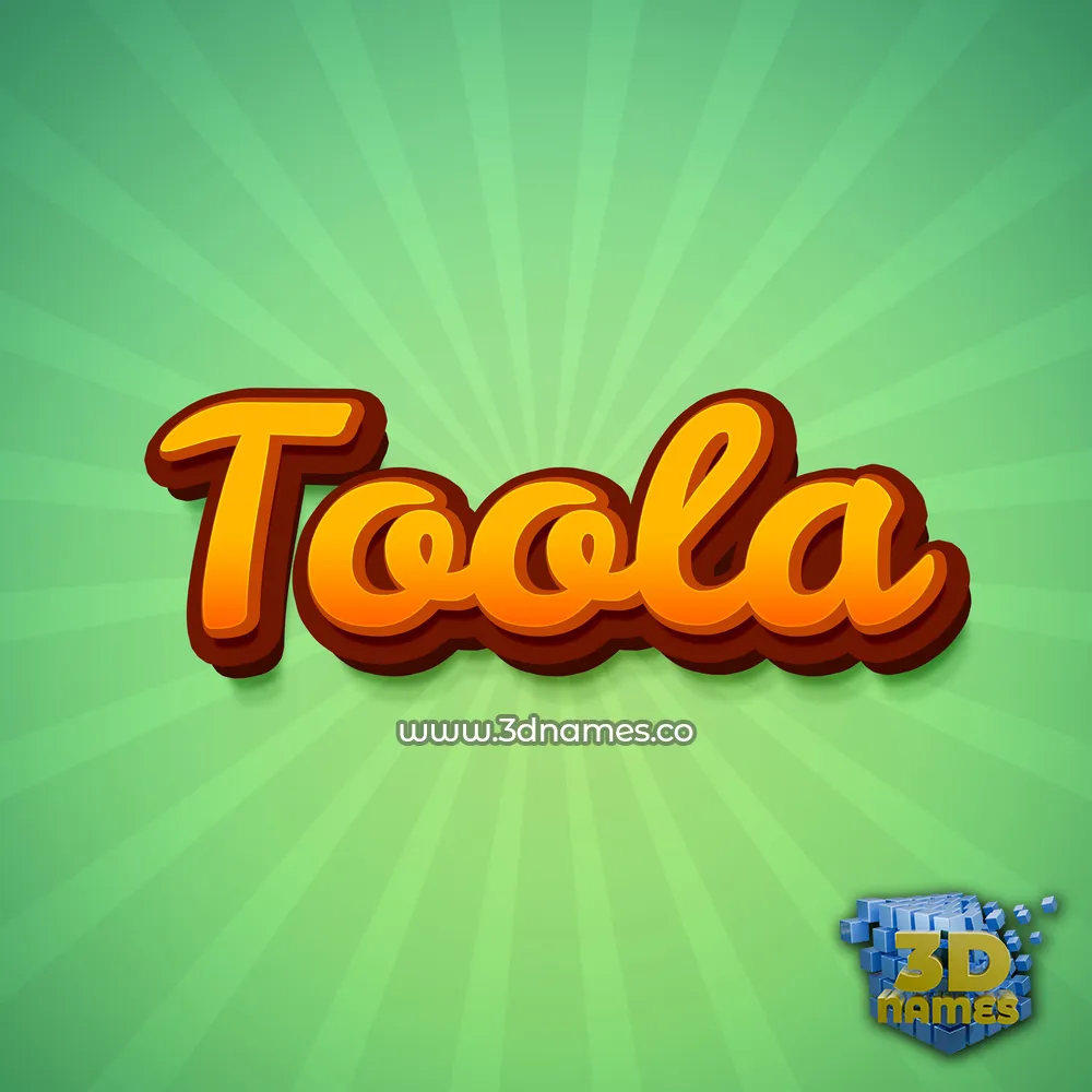 toola in Green Rays style - 3D name wallpaper