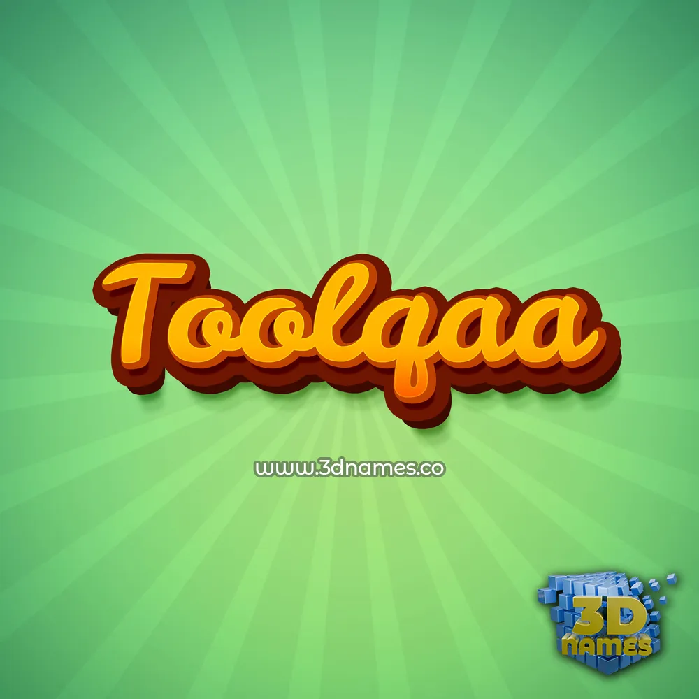 toolqaa in Green Rays style - 3D name wallpaper