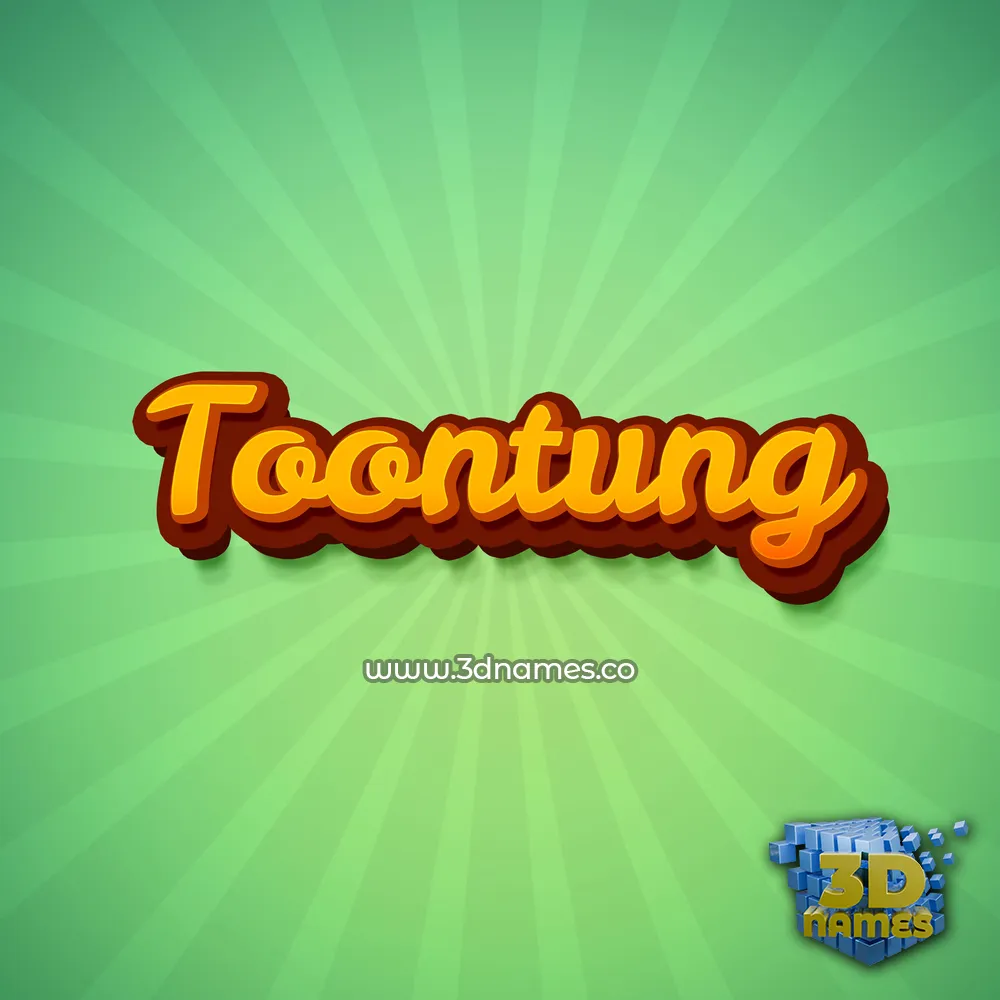 toontung in Green Rays style - 3D name wallpaper