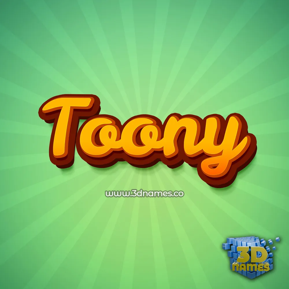 toony in Green Rays style - 3D name wallpaper