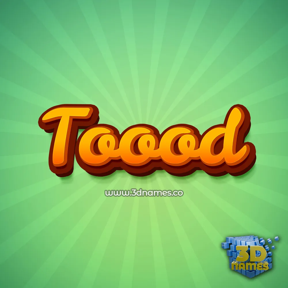 toood in Green Rays style - 3D name wallpaper