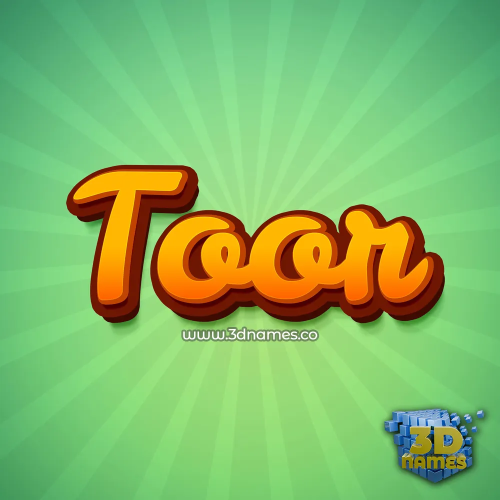 toor in Green Rays style - 3D name wallpaper