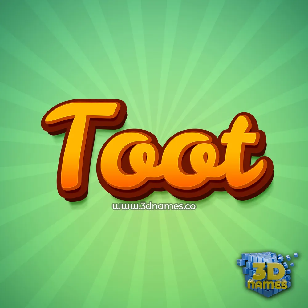 toot in Green Rays style - 3D name wallpaper