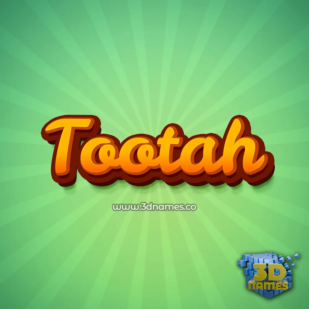 tootah in Green Rays style - 3D name wallpaper