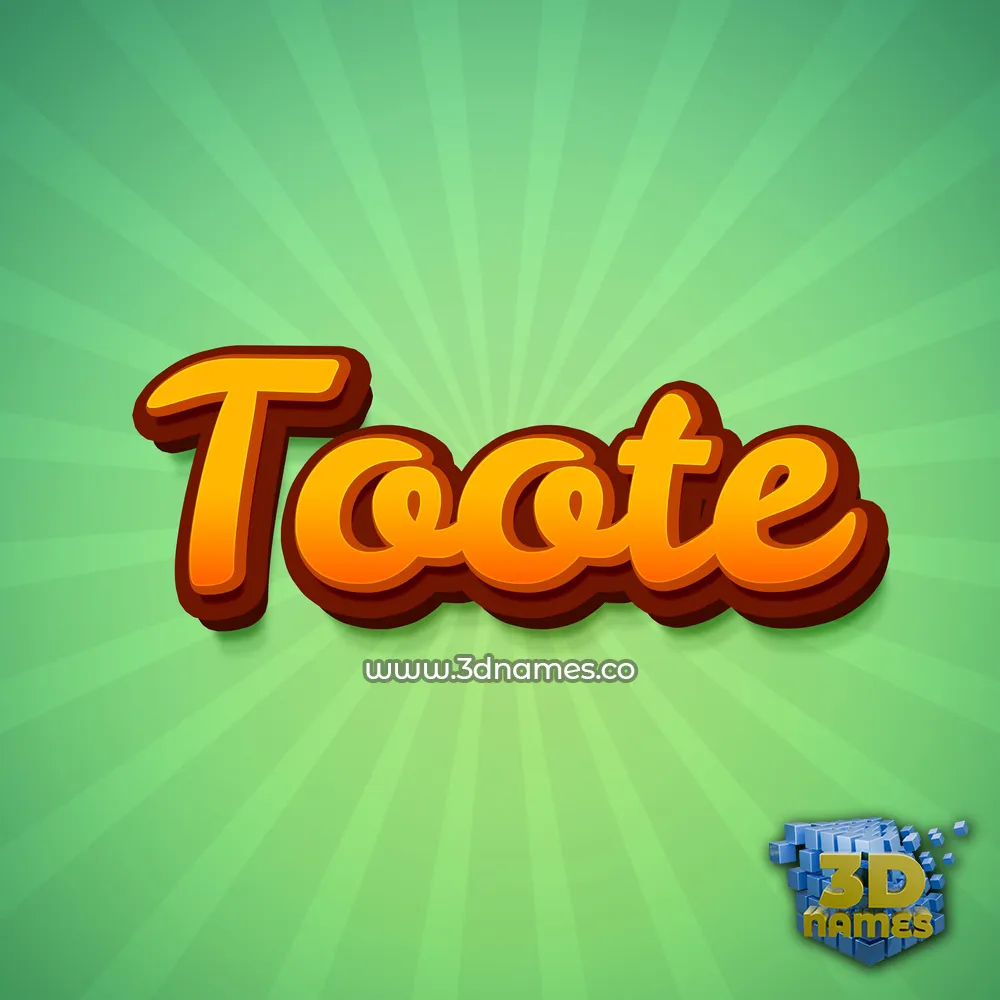 toote in Green Rays style - 3D name wallpaper