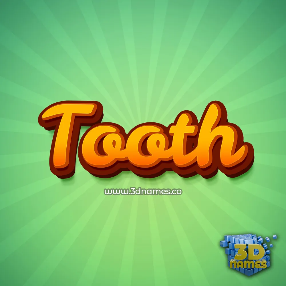 tooth in Green Rays style - 3D name wallpaper