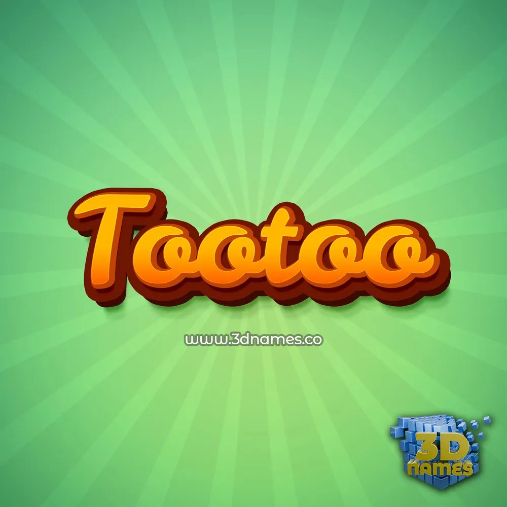 tootoo in Green Rays style - 3D name wallpaper
