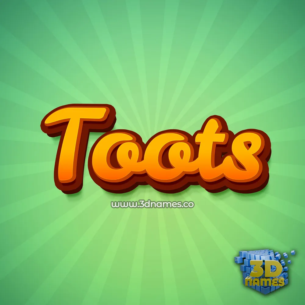 toots in Green Rays style - 3D name wallpaper
