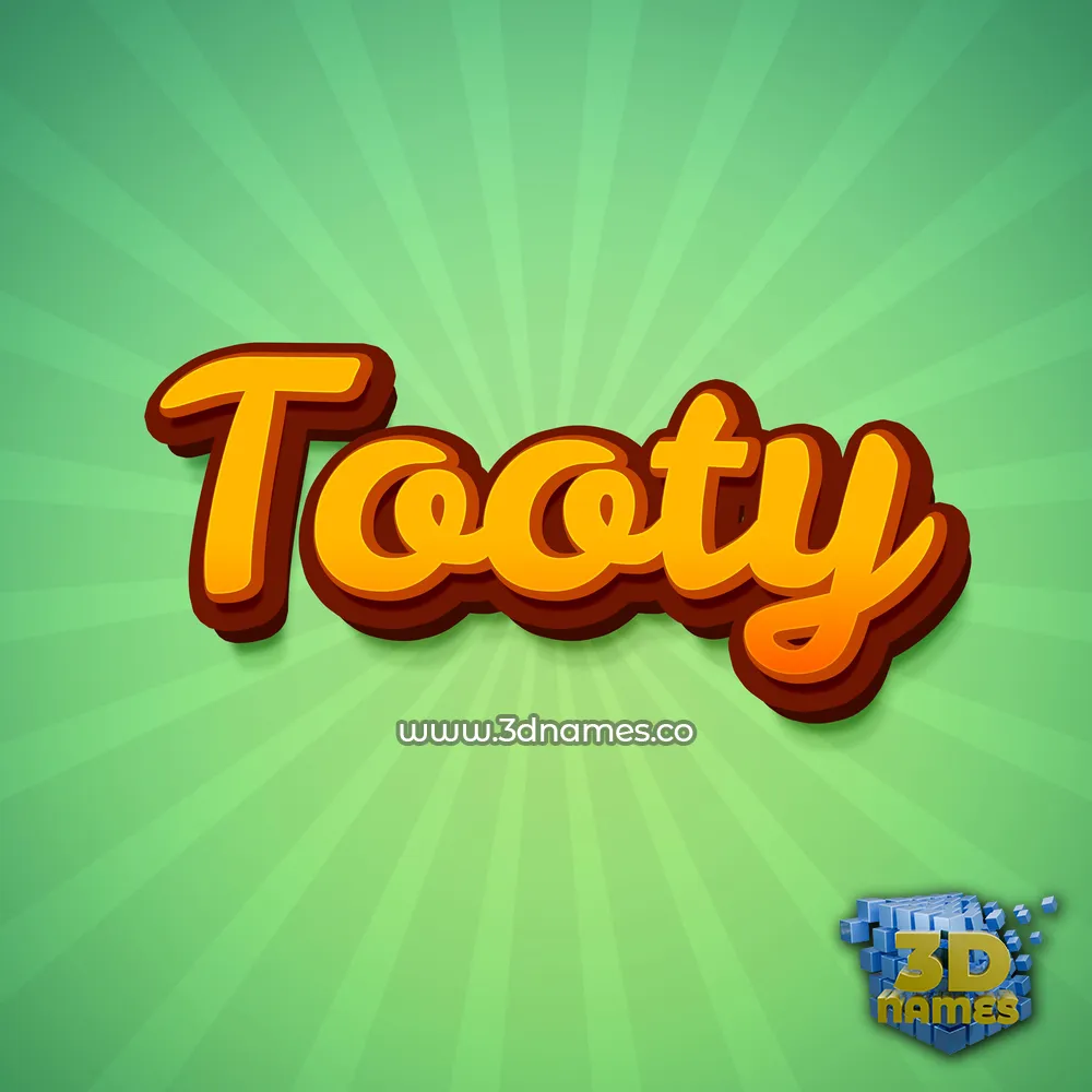 tooty in Green Rays style - 3D name wallpaper