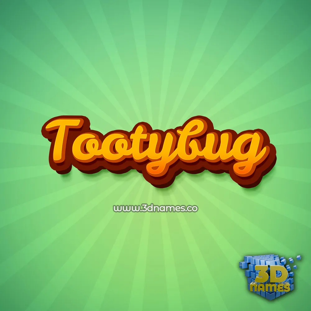 tootybug in Green Rays style - 3D name wallpaper