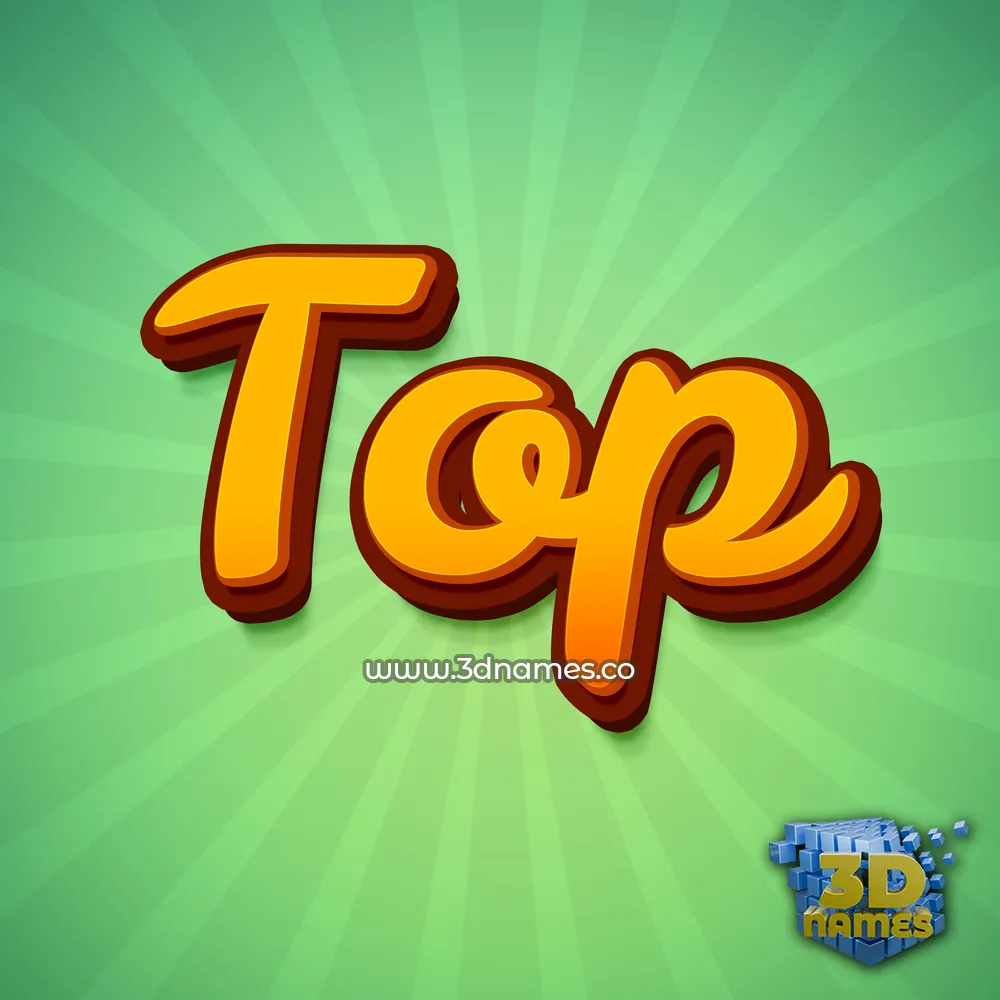 top in Green Rays style - 3D name wallpaper