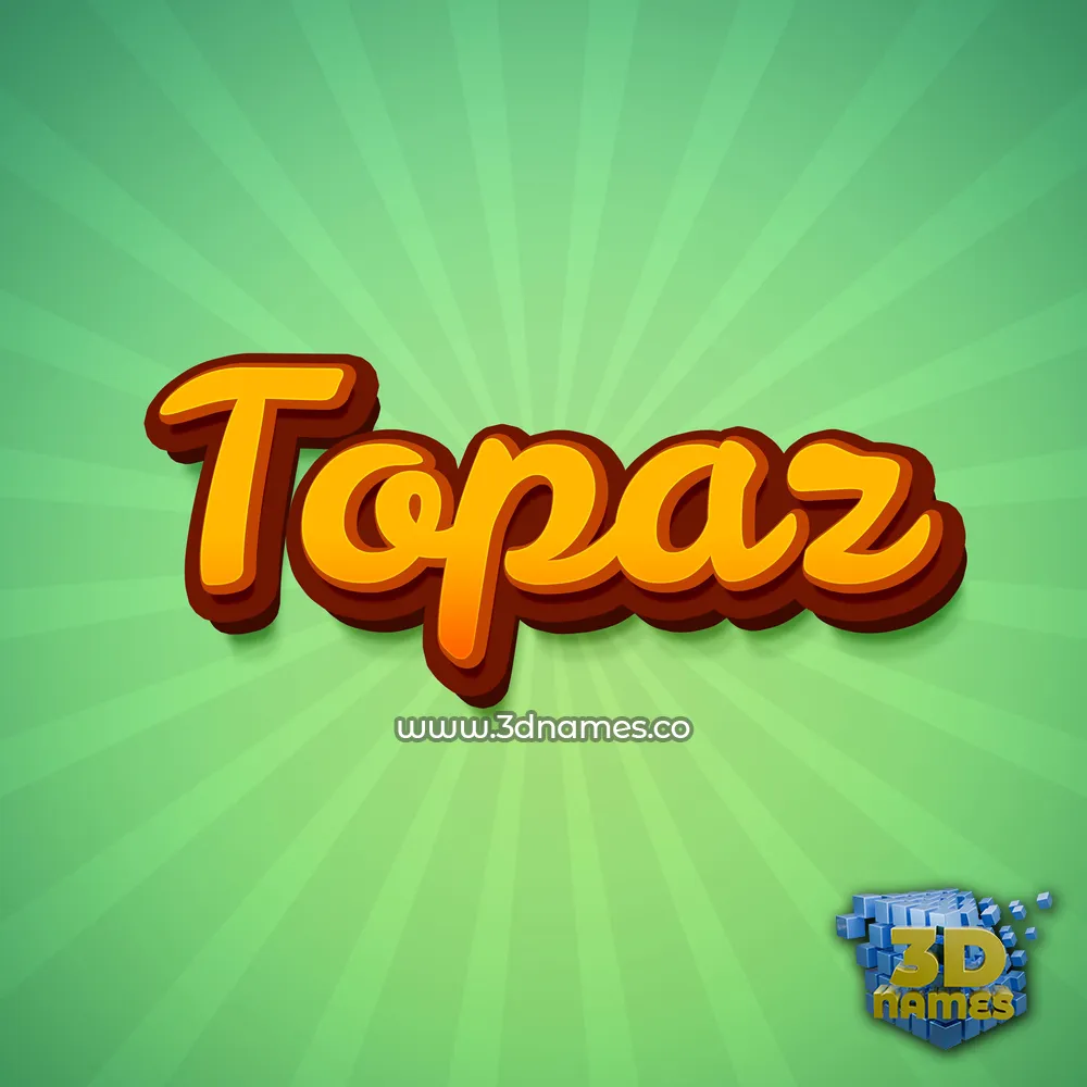 topaz in Green Rays style - 3D name wallpaper