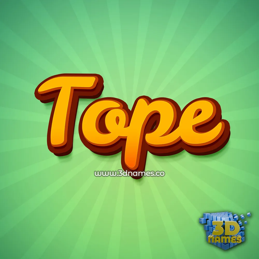 tope in Green Rays style - 3D name wallpaper