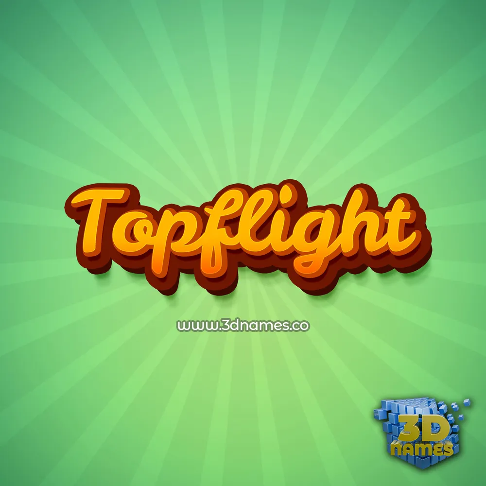 topflight in Green Rays style - 3D name wallpaper