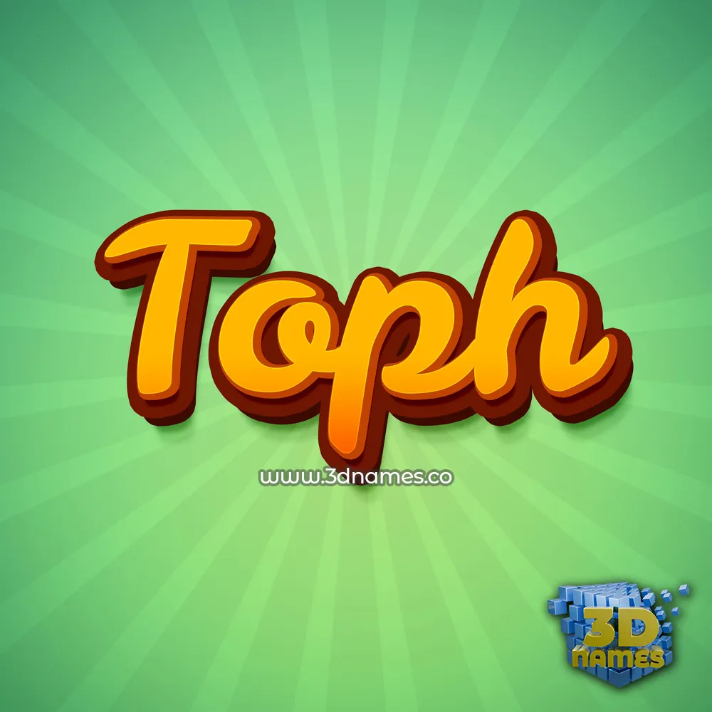 toph in Green Rays style - 3D name wallpaper