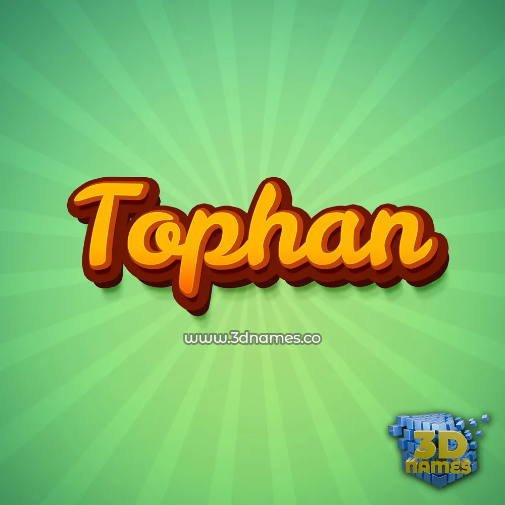 tophan in Green Rays style - 3D name wallpaper