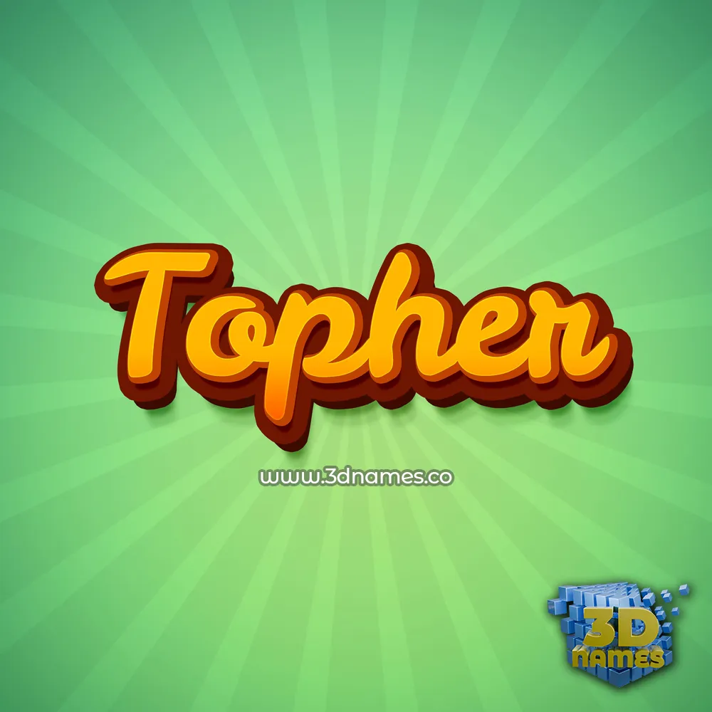 topher in Green Rays style - 3D name wallpaper