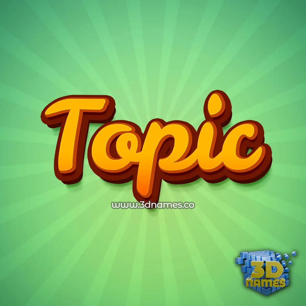 topic in Green Rays style - 3D name wallpaper