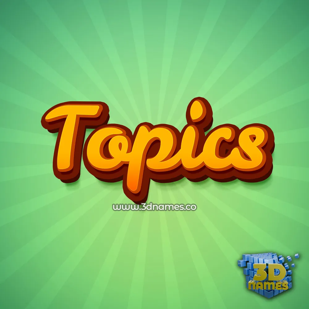 topics in Green Rays style - 3D name wallpaper