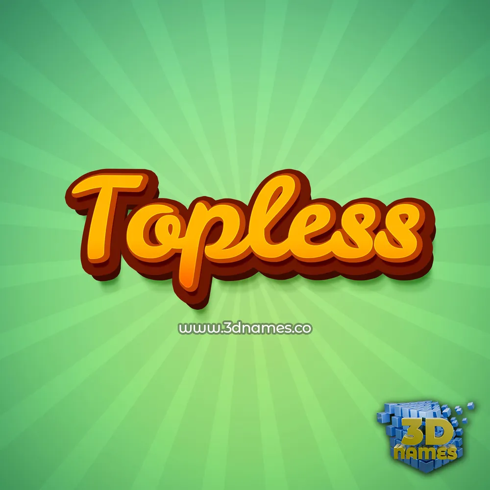 topless in Green Rays style - 3D name wallpaper