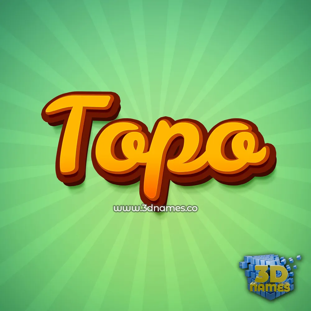 topo in Green Rays style - 3D name wallpaper