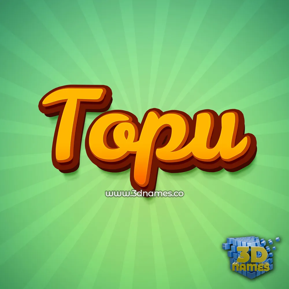 topu in Green Rays style - 3D name wallpaper