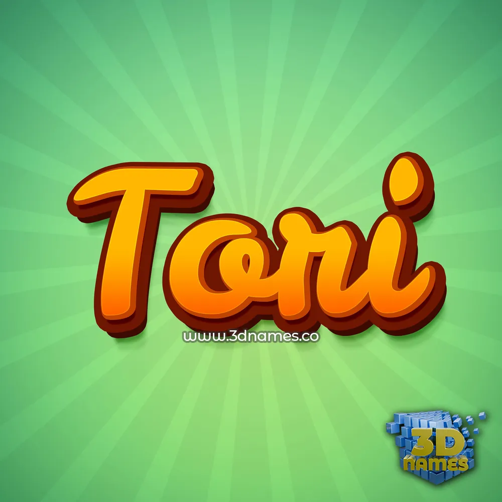 tori in Green Rays style - 3D name wallpaper