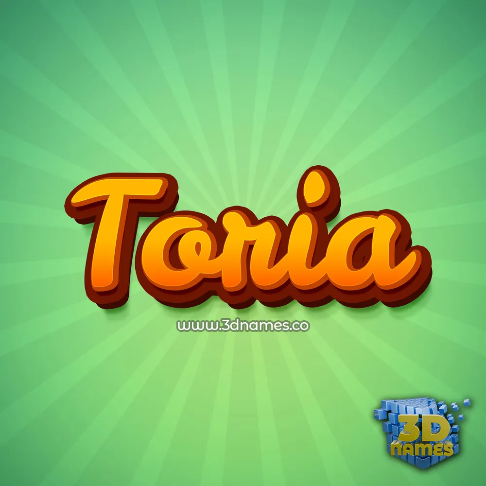 toria in Green Rays style - 3D name wallpaper