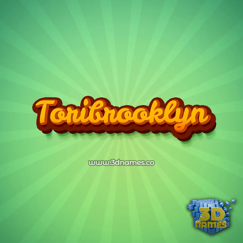 toribrooklyn in Green Rays style - 3D name wallpaper