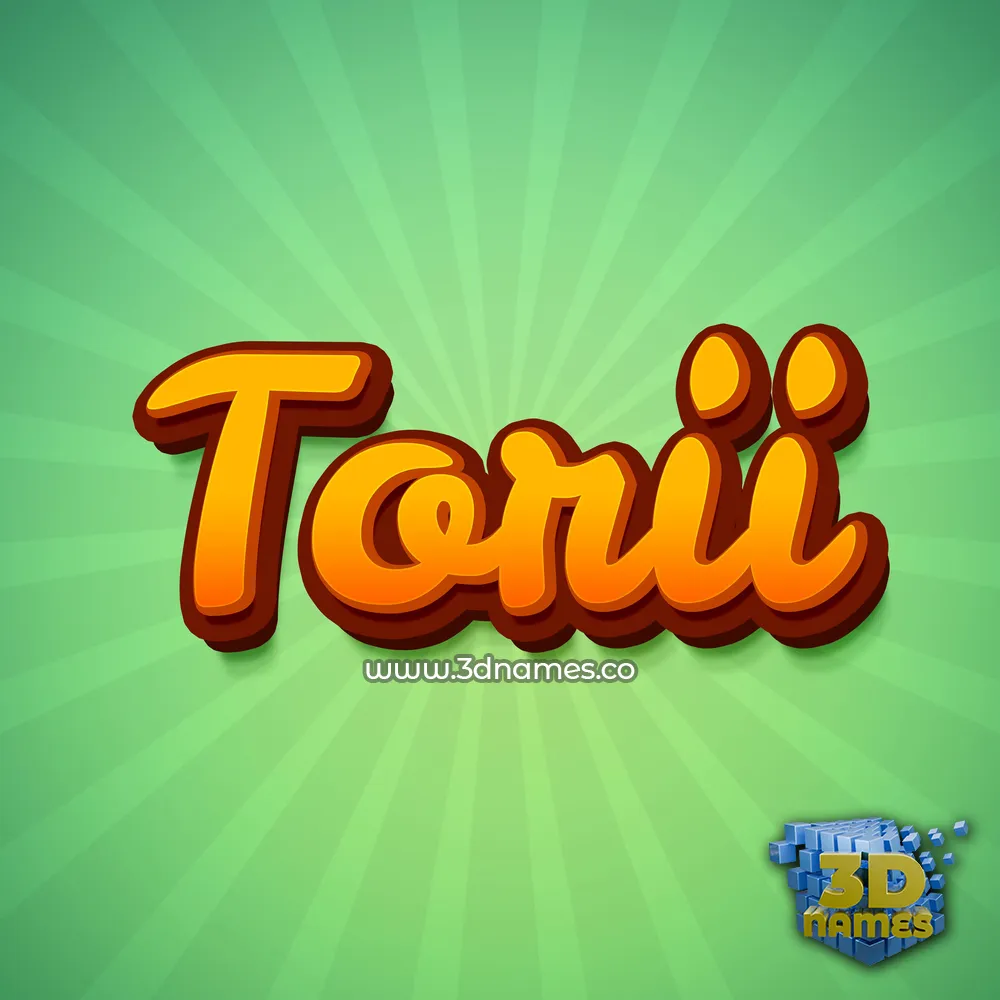 torii in Green Rays style - 3D name wallpaper