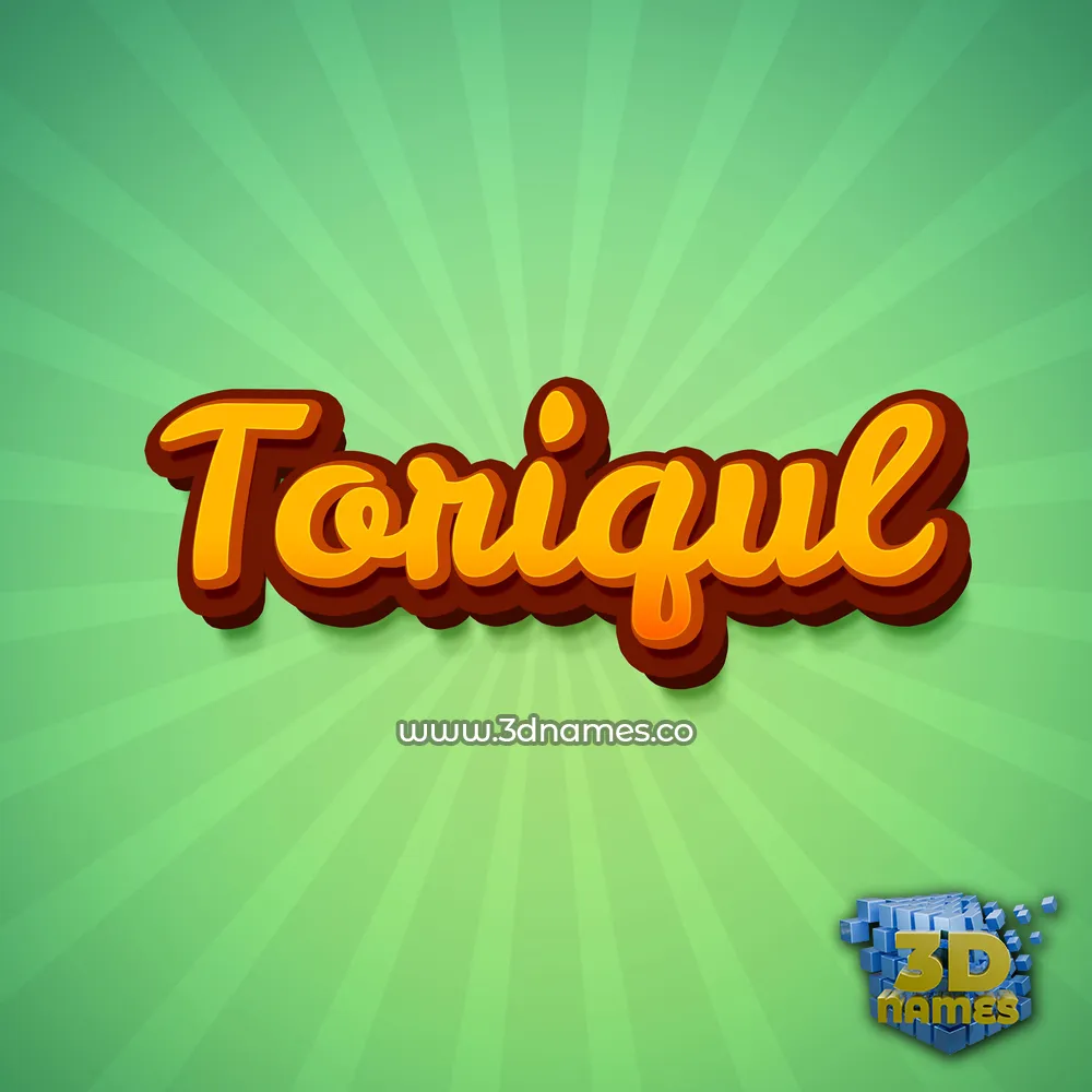 toriqul in Green Rays style - 3D name wallpaper