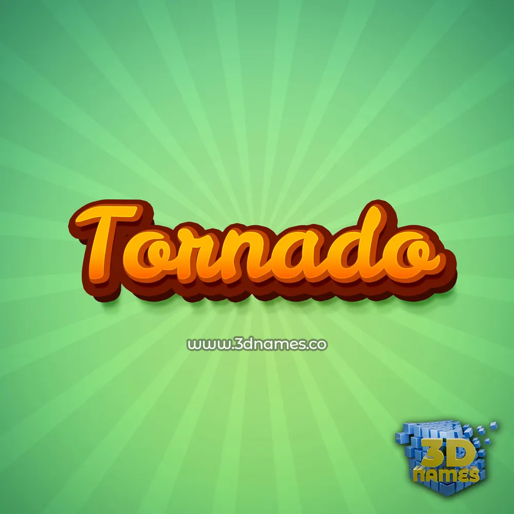 tornado in Green Rays style - 3D name wallpaper