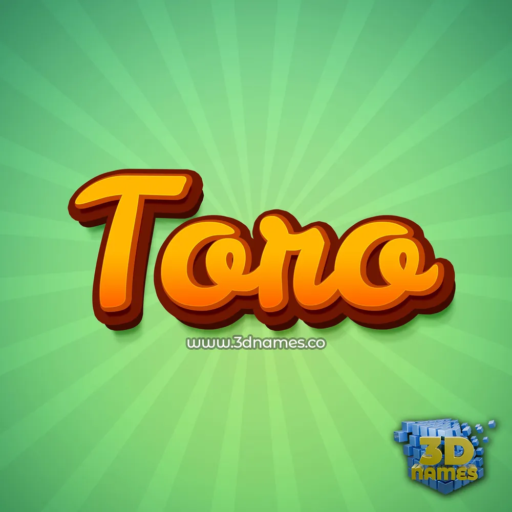 toro in Green Rays style - 3D name wallpaper