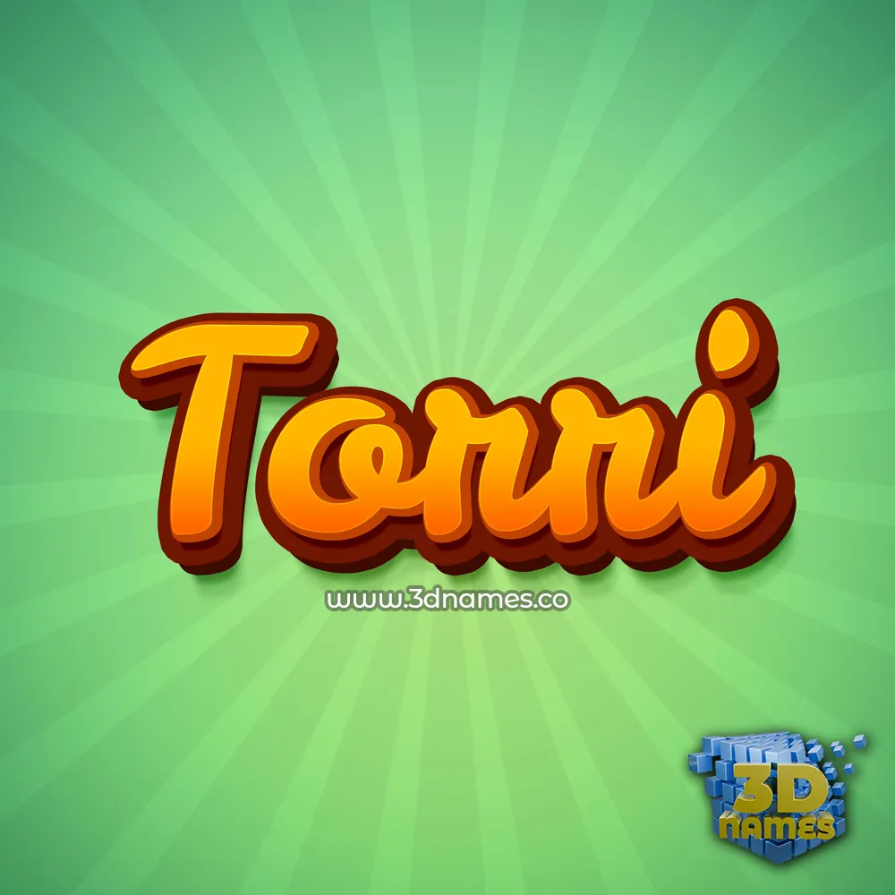 torri in Green Rays style - 3D name wallpaper