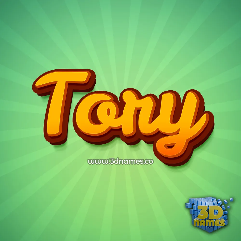 tory in Green Rays style - 3D name wallpaper