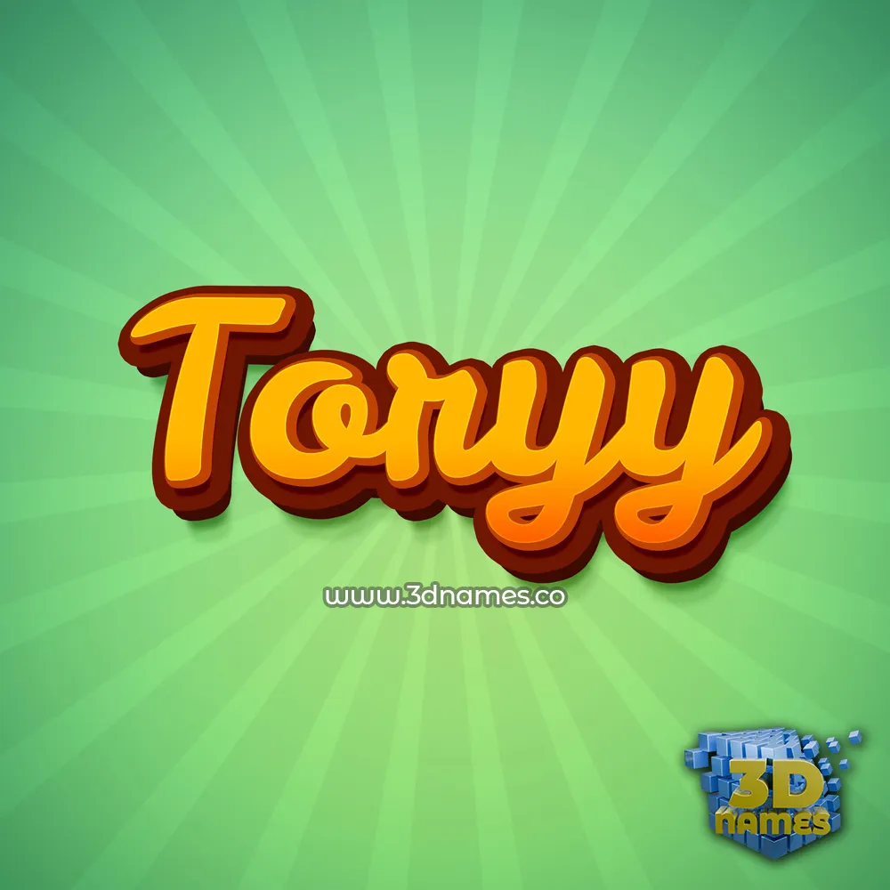toryy in Green Rays style - 3D name wallpaper