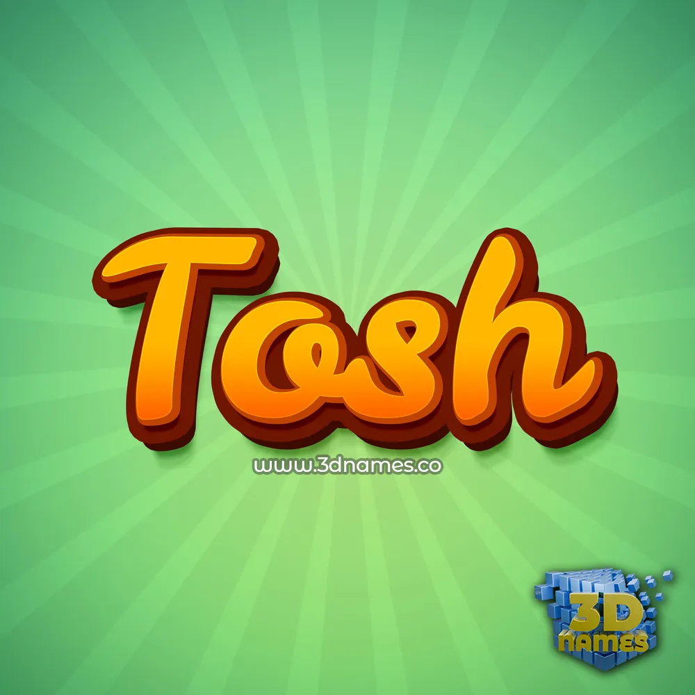tosh in Green Rays style - 3D name wallpaper