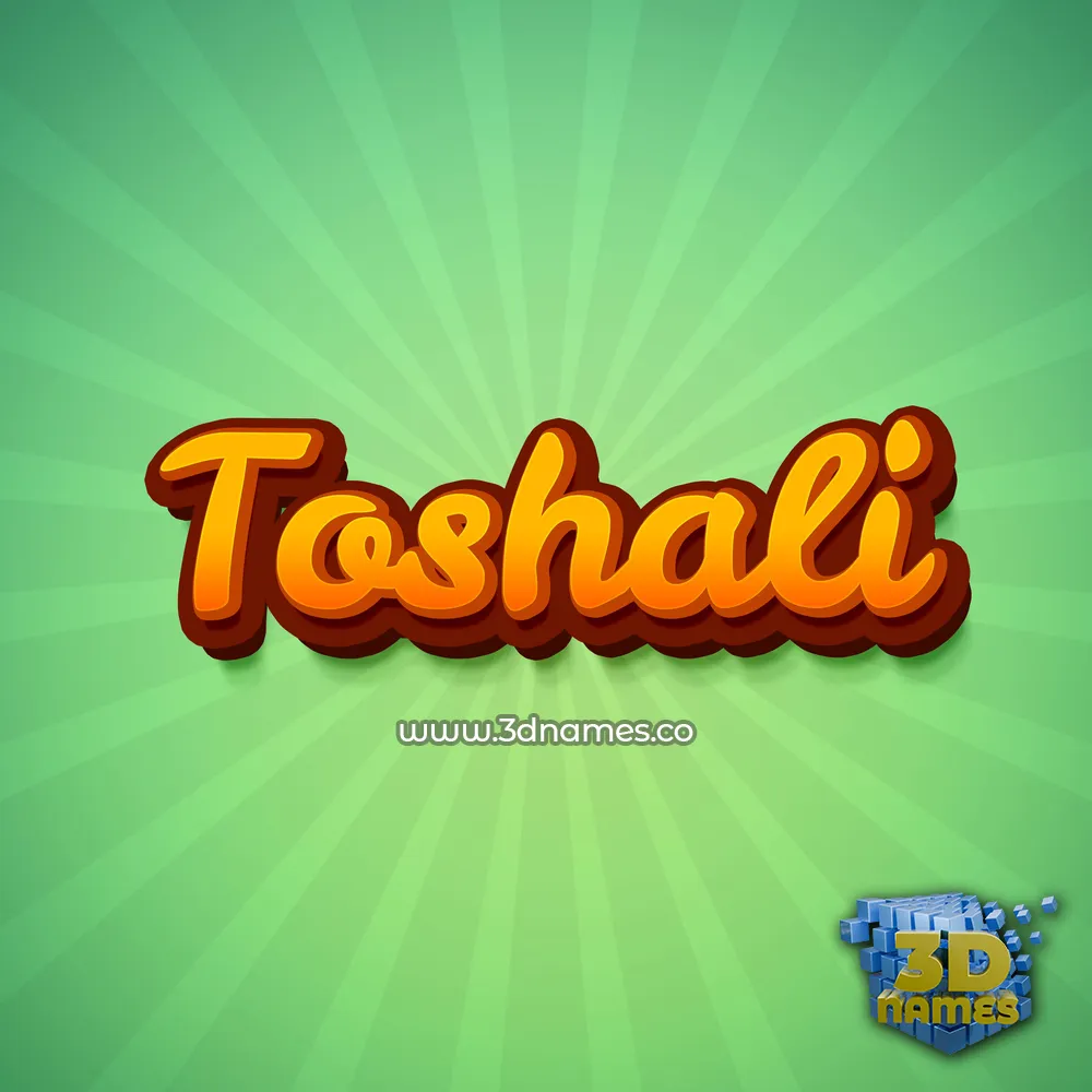 toshali in Green Rays style - 3D name wallpaper